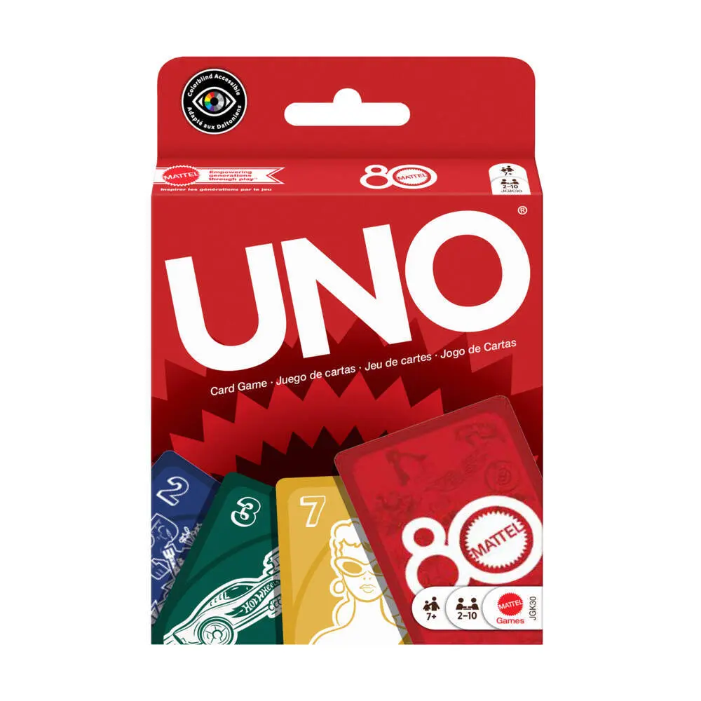 Cover: 194735315994 | Mattel 80th Anniversairy UNO Ruby Red | Spiel | Fensterkarton | JGK30