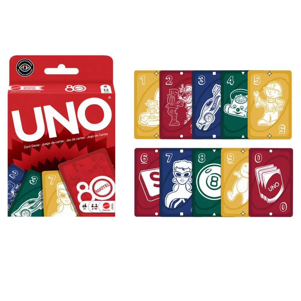 Bild: 194735315994 | Mattel 80th Anniversairy UNO Ruby Red | Spiel | Fensterkarton | JGK30