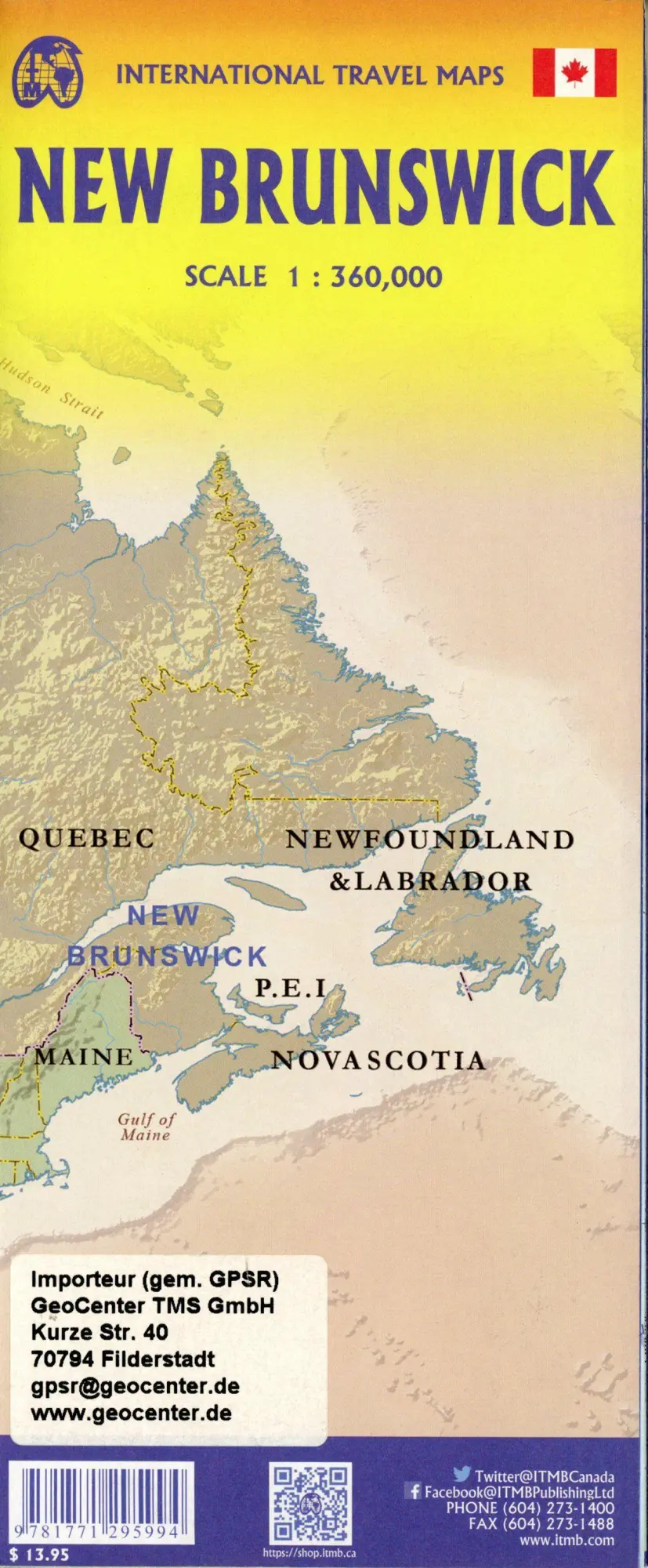 Bild: 9781771295994 | TK New Brunswick | 1:350000 | (Land-)Karte | International Travel Map