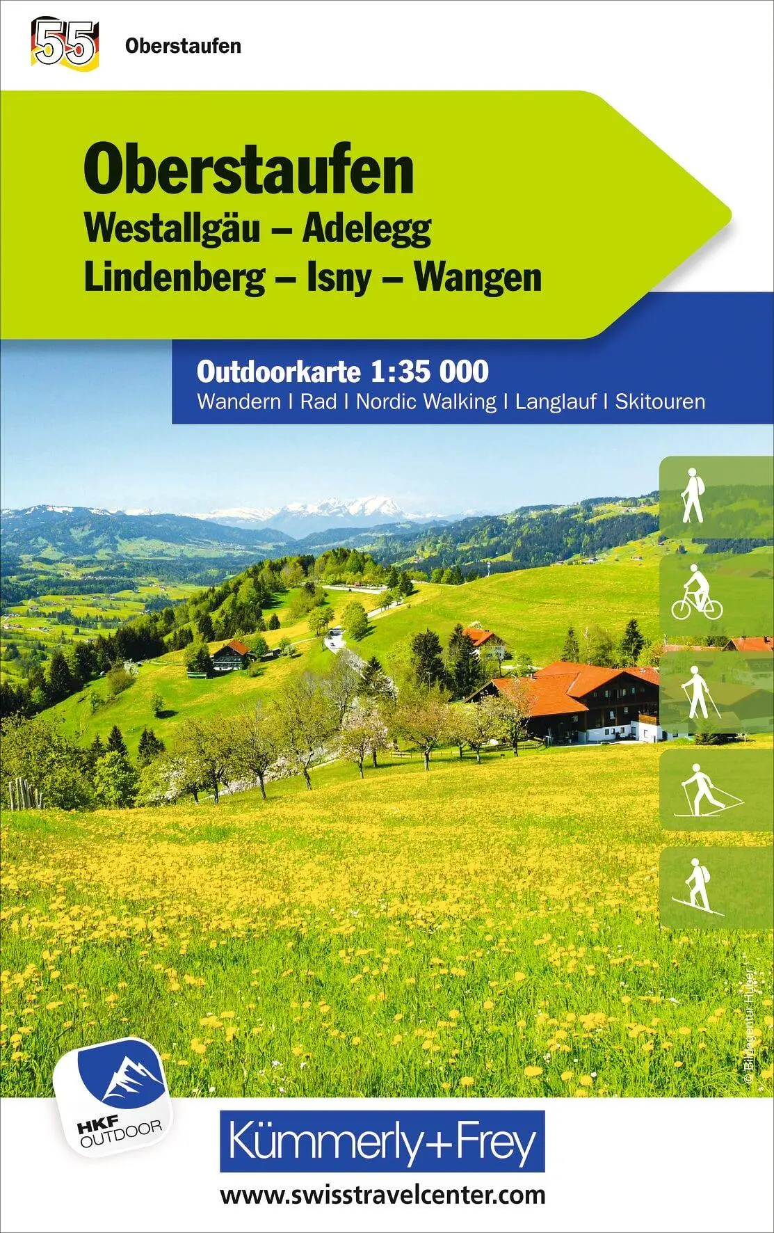 Cover: 9783259025994 | Kümmerly+Frey Outdoorkarte Deutschland 55 Oberstaufen 1:35.000 | AG