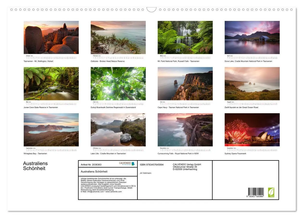 Bild: 9783457645994 | Australiens Schönheit (Wandkalender 2026 DIN A2 quer), CALVENDO...