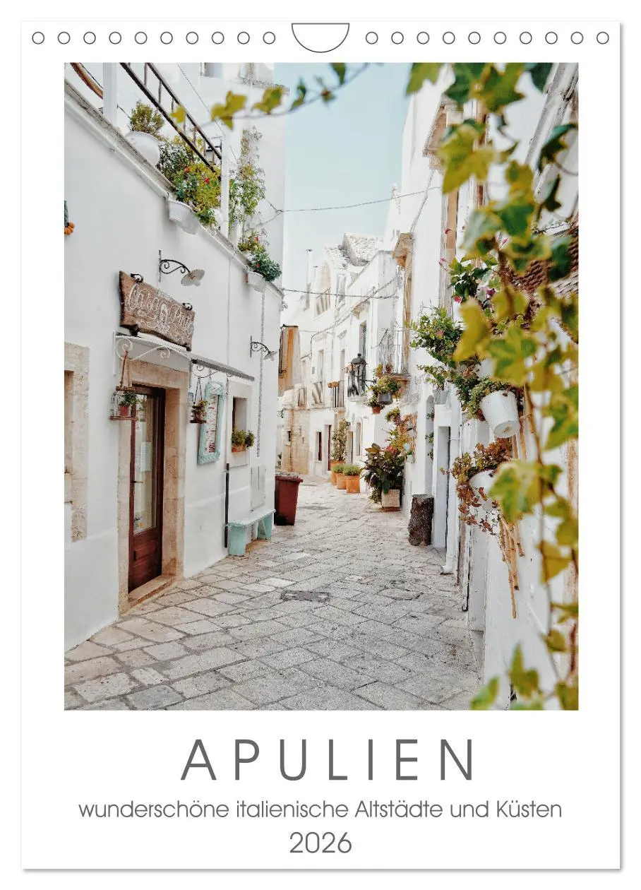 Cover: 9783516355994 | Apulien (Wandkalender 2026 DIN A4 hoch), CALVENDO Monatskalender