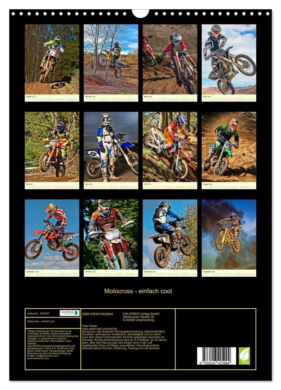 Bild: 9783516425994 | Motocross - einfach cool (Wandkalender 2026 DIN A3 hoch), CALVENDO...