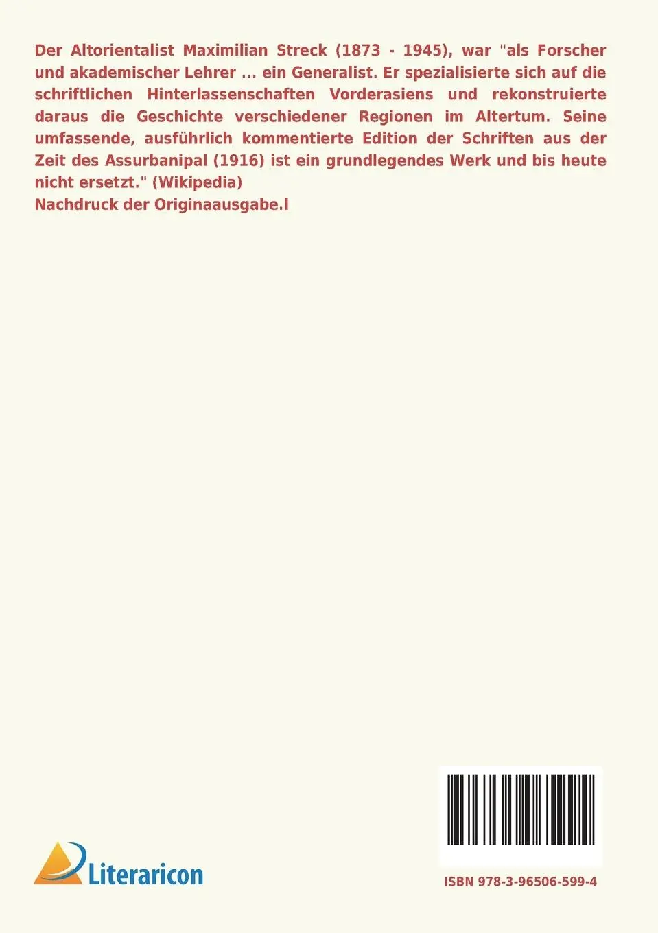 Rückseite: 9783965065994 | Assurbanipal | Maximilian Streck | Taschenbuch | 508 S. | Deutsch