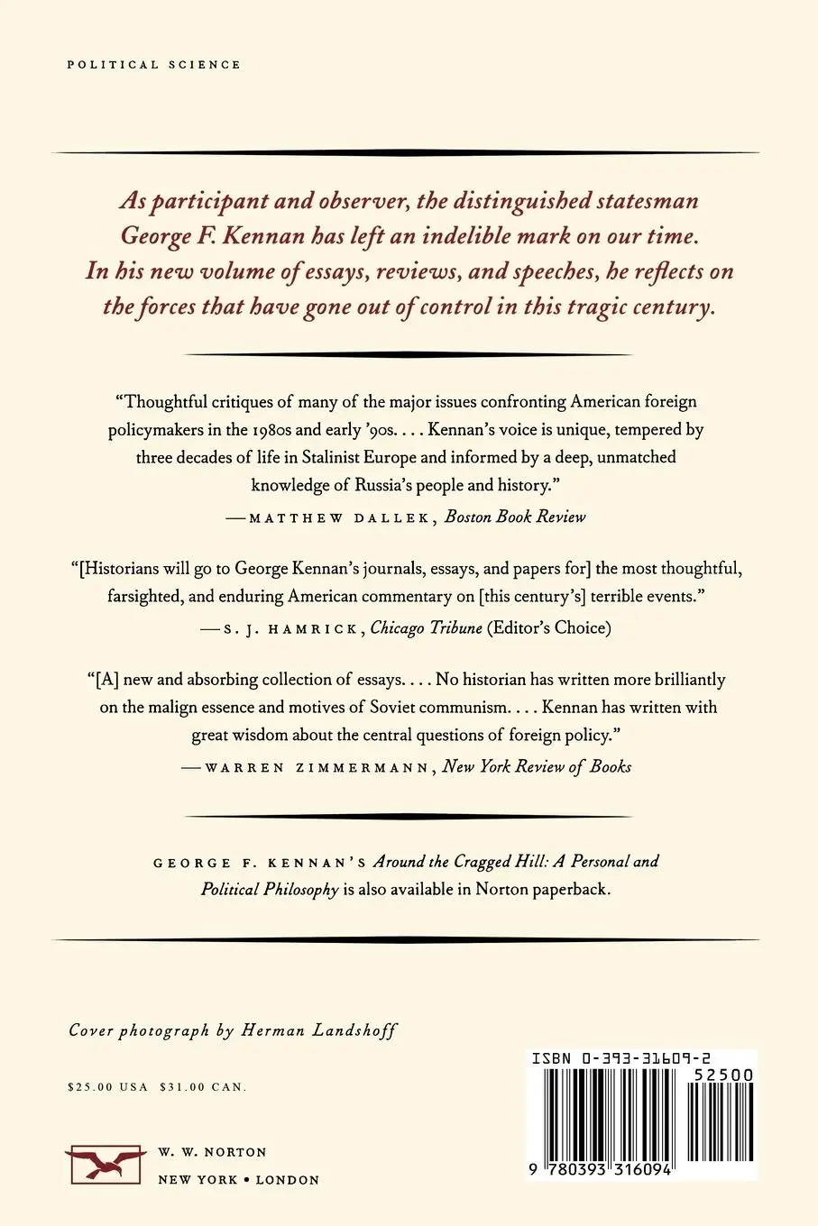 Rückseite: 9780393316094 | At a Century's Ending | Reflections, 1982-1995 | George Frost Kennan