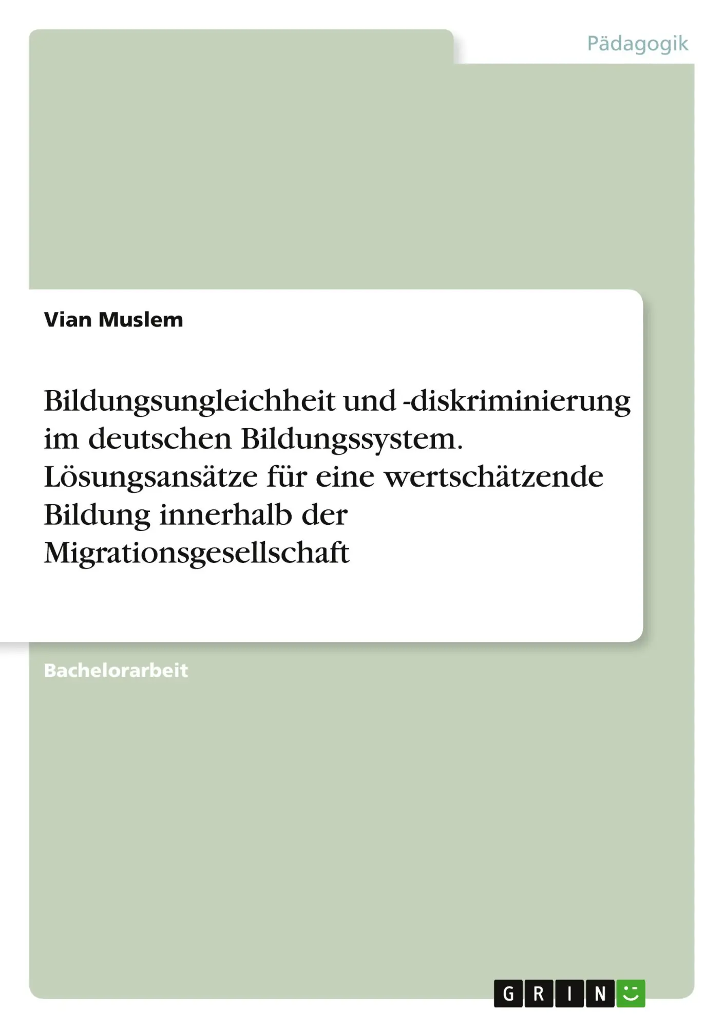 Cover: 9783346966094 | Bildungsungleichheit und -diskriminierung im deutschen...