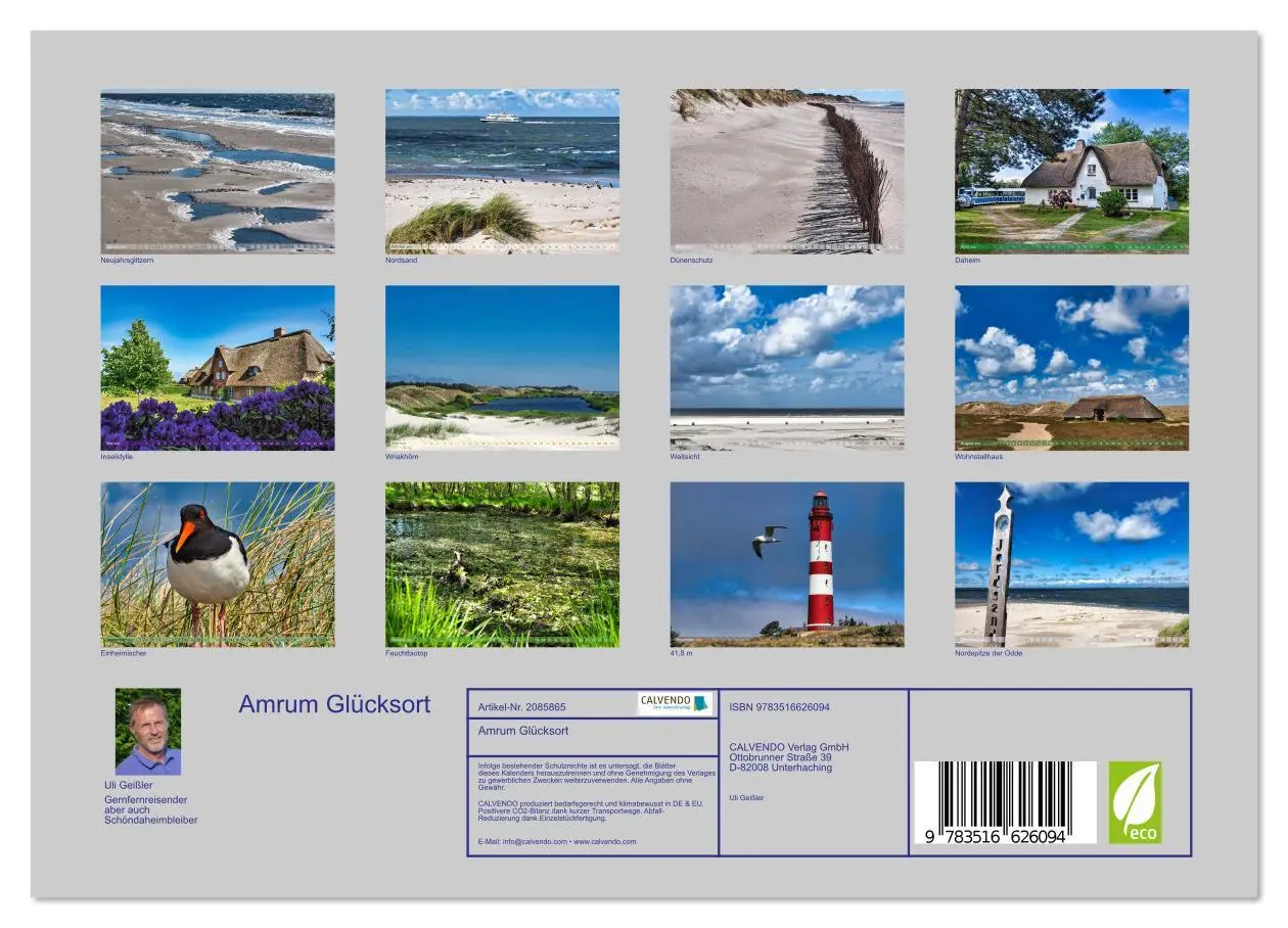 Bild: 9783516626094 | Amrum Glücksort (Wandkalender 2026 DIN A4 quer), CALVENDO...