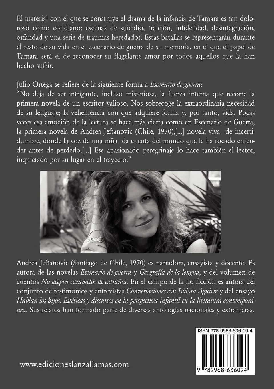 Rückseite: 9789968636094 | Escenario de Guerra | Andrea Jeftanovic | Taschenbuch | Spanisch