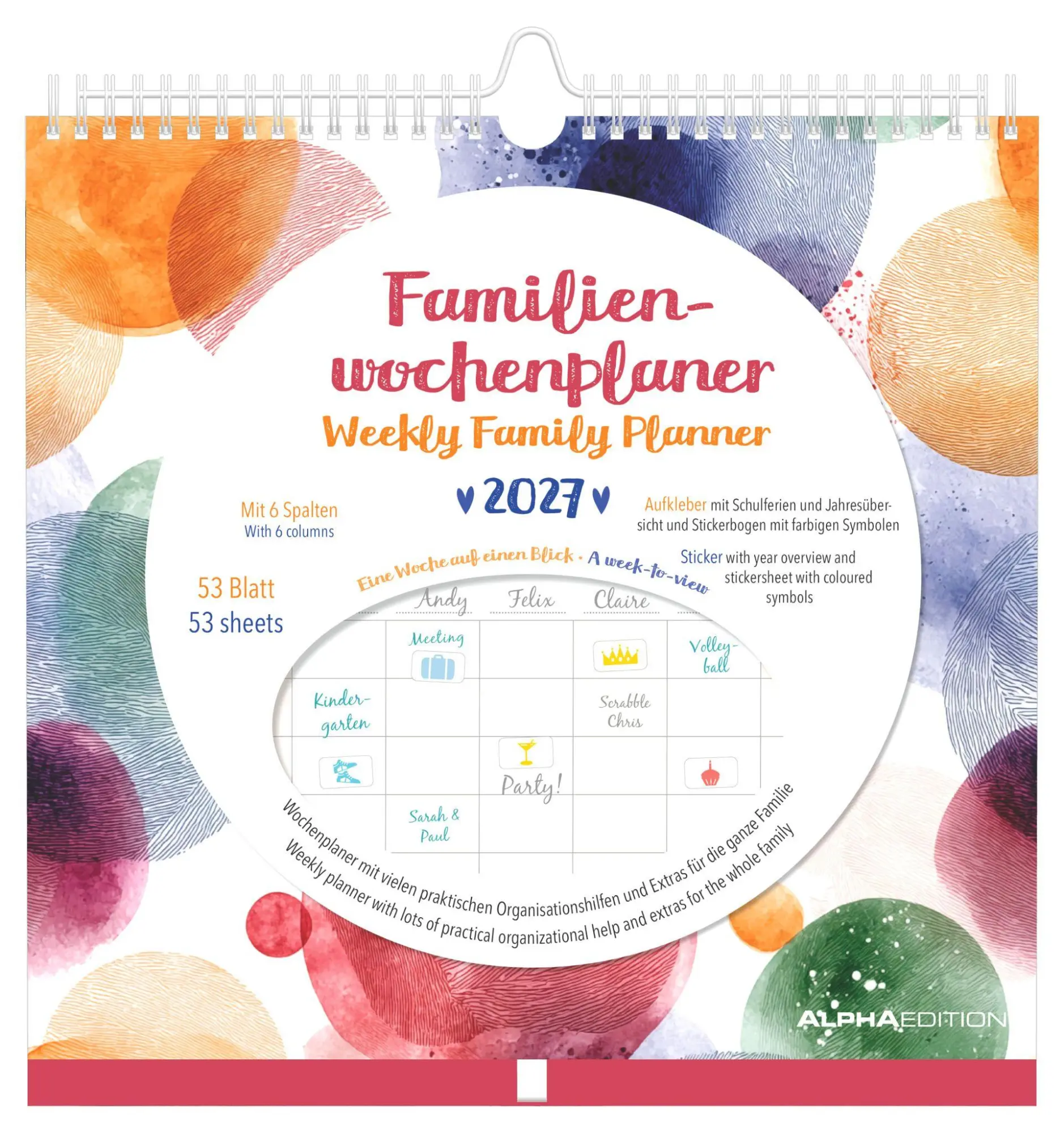 Cover: 4069095016194 | Familienwochenkalender Dots 2027 | Neumann Verlage GmbH &amp; Co KG | 2027