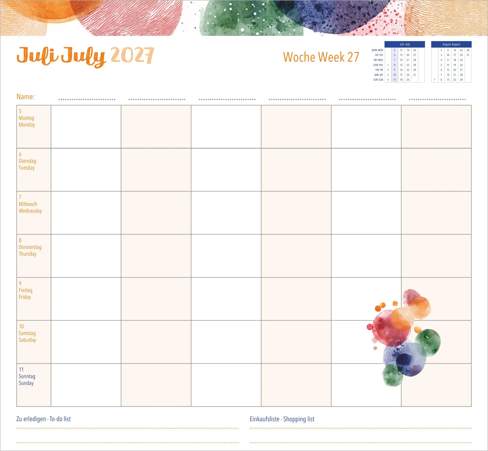 Bild: 4069095016194 | Familienwochenkalender Dots 2027 | Neumann Verlage GmbH &amp; Co KG | 2027