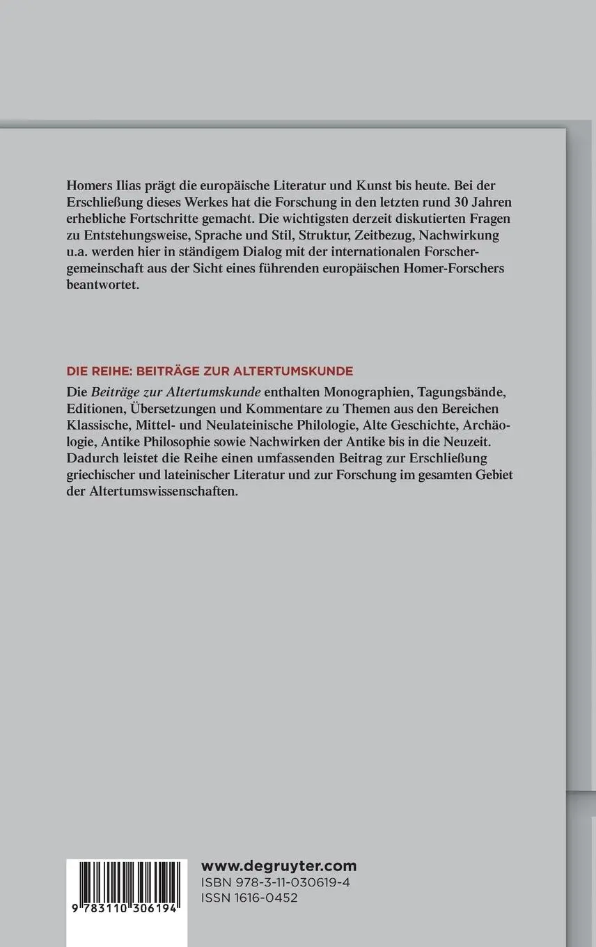 Rückseite: 9783110306194 | Homers Ilias | Joachim Latacz | Buch | XVIII | Deutsch | 2014