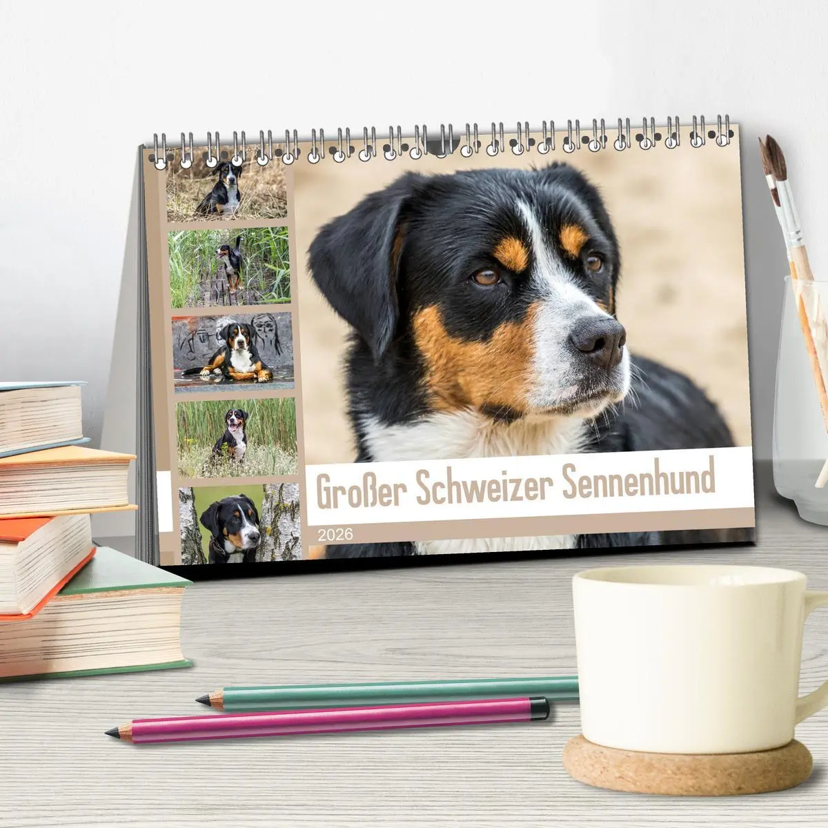 Bild: 9783457836194 | Großer Schweizer Sennenhund (Tischkalender 2026 DIN A5 quer),...