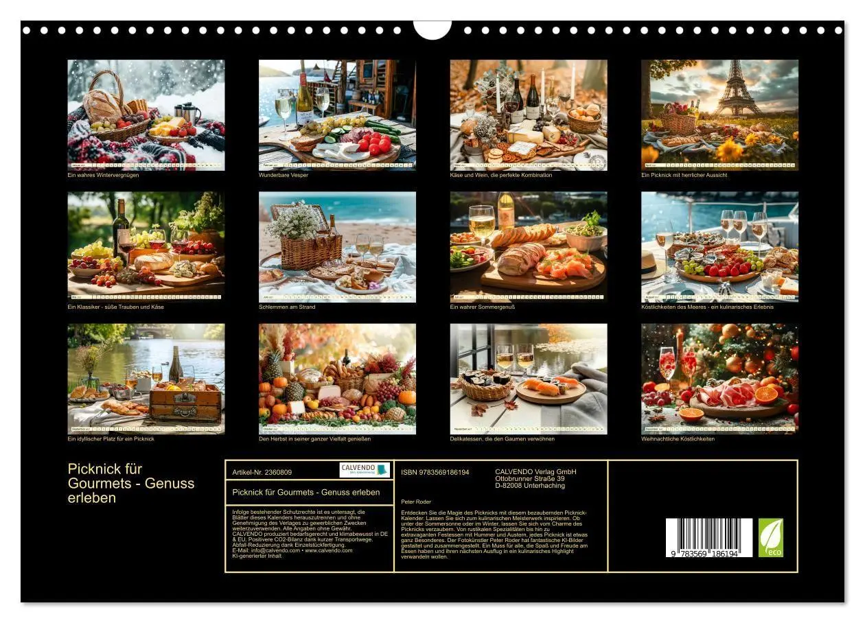 Bild: 9783569186194 | Picknick für Gourmets - Genuss erleben (Wandkalender 2027 DIN A3...
