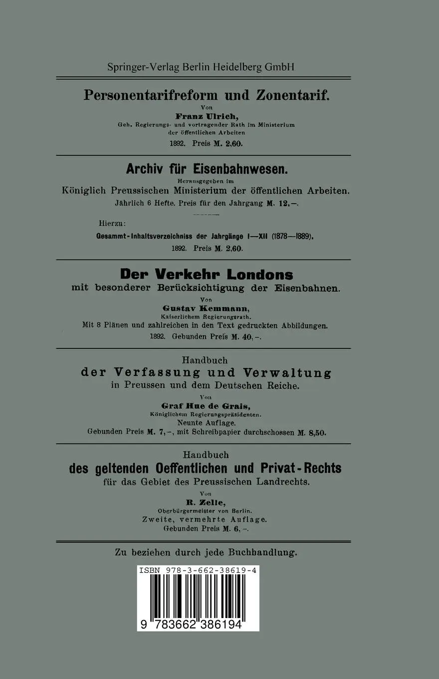 Rückseite: 9783662386194 | Die Ausbildung der höheren Verwaltungsbeamten in Preussen und ihre...