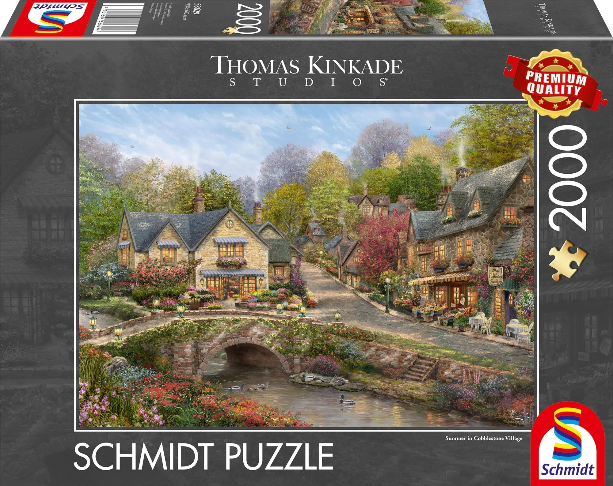 Cover: 4001504586294 | Sommer in Cobblestone Village | Puzzle Thomas Kinkade 2000 Teile