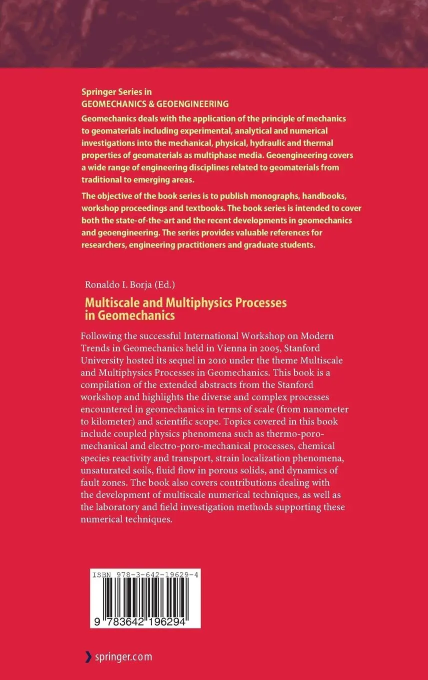 Rückseite: 9783642196294 | Multiscale and Multiphysics Processes in Geomechanics | Borja | Buch