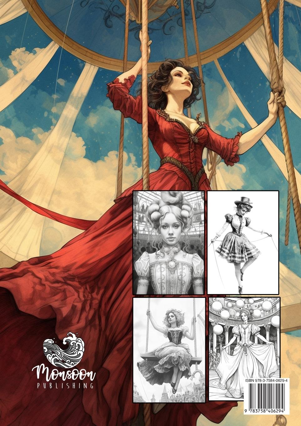 Rückseite: 9783758406294 | Victorian Circus Coloring Book for Adults | Monsoon Publishing | Buch