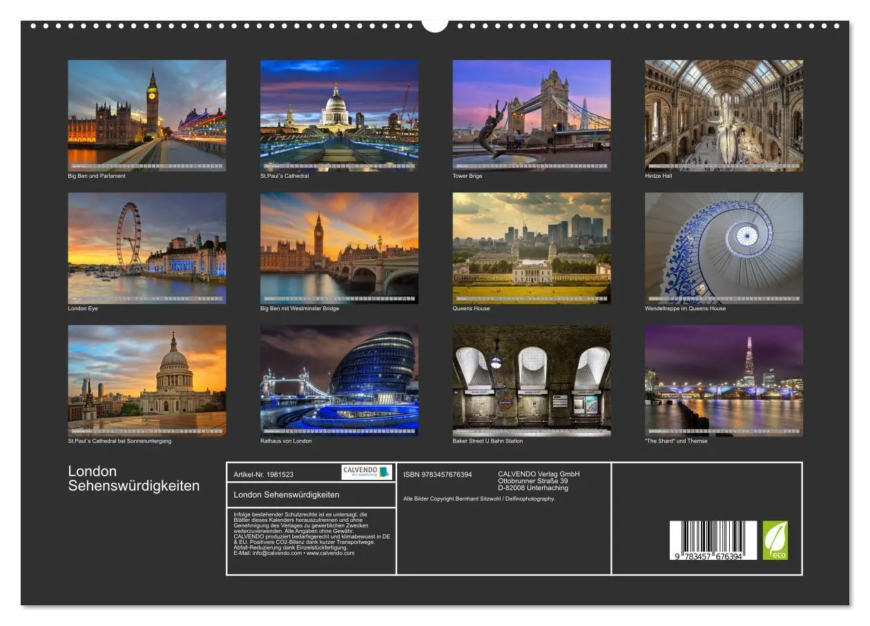 Bild: 9783457676394 | London Sehenswürdigkeiten (hochwertiger Premium Wandkalender 2026...