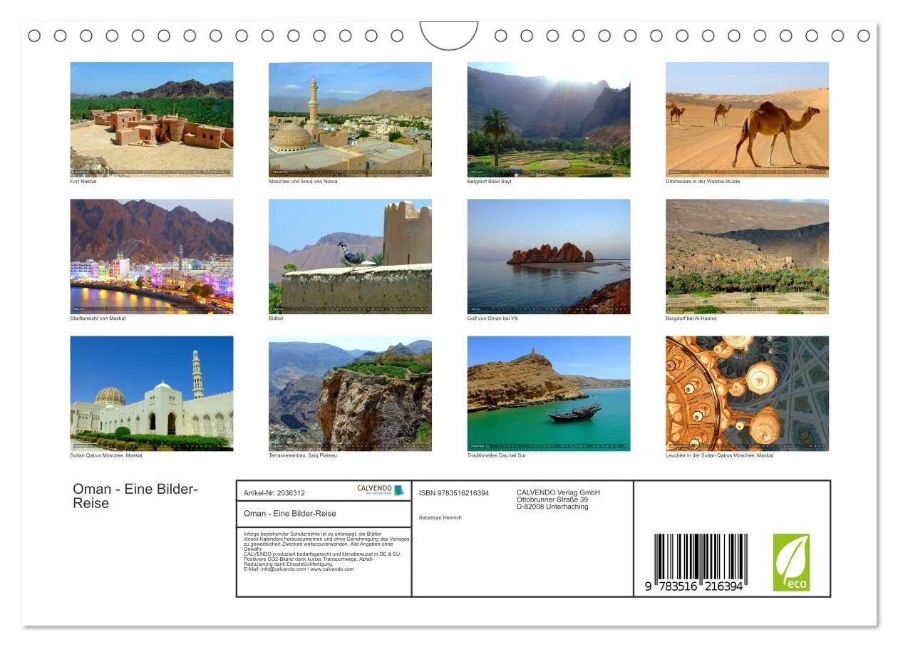 Bild: 9783516216394 | Oman - Eine Bilder-Reise (Wandkalender 2026 DIN A4 quer), CALVENDO...