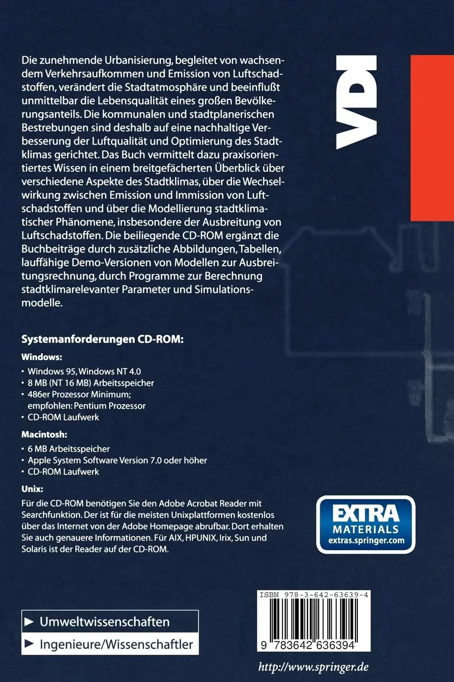 Rückseite: 9783642636394 | Stadtklima und Luftreinhaltung | Alfred Helbig (u. a.) | Taschenbuch