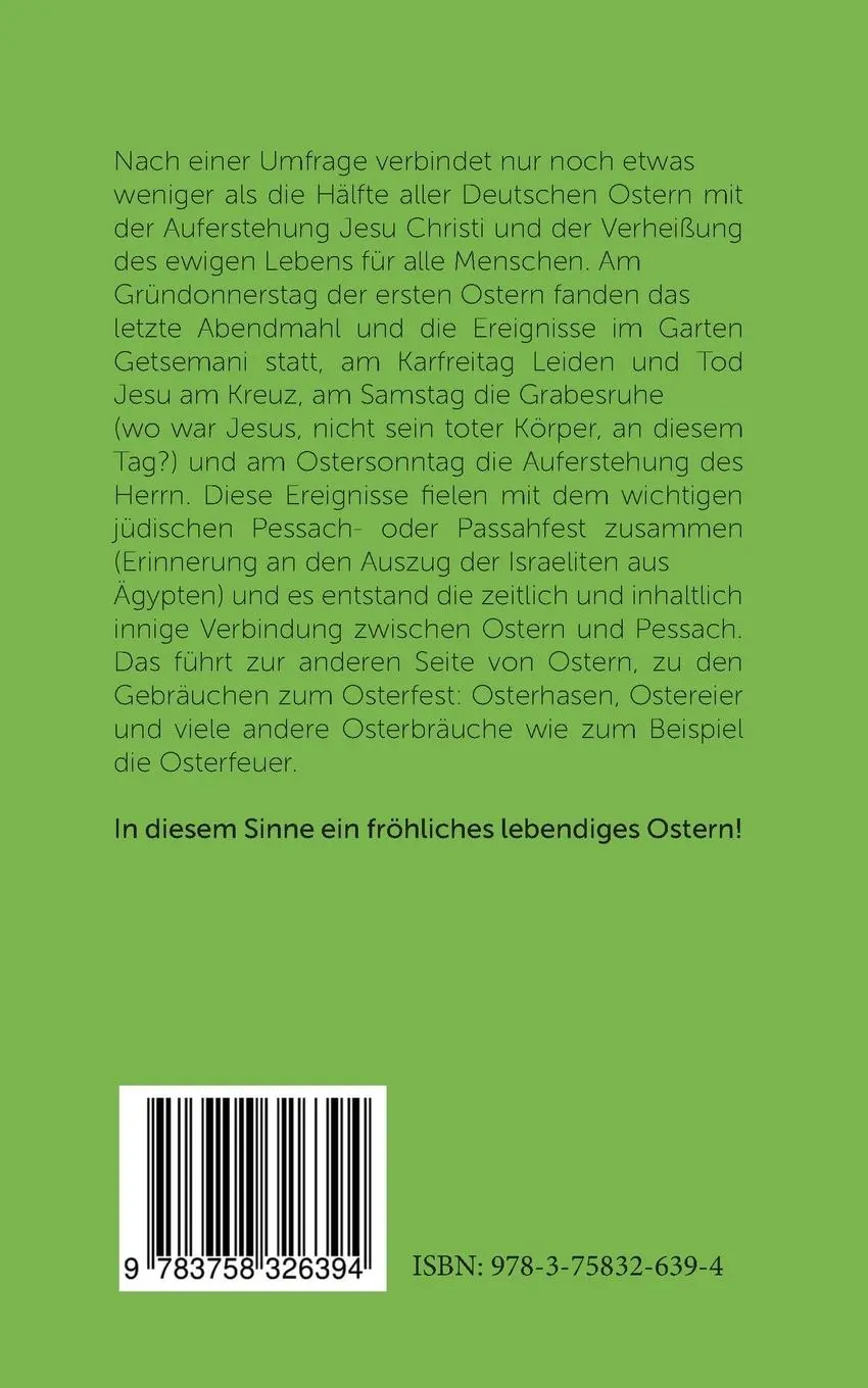 Rückseite: 9783758326394 | Ostern | Gedichte zur Osterzeit | Renier-Fréduman Mundil | Taschenbuch