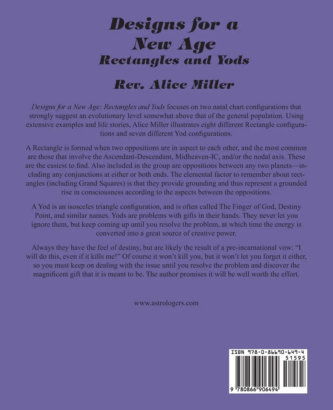 Rückseite: 9780866906494 | Designs for a New Age | Rectangles and Yods | Alice Miller | Buch