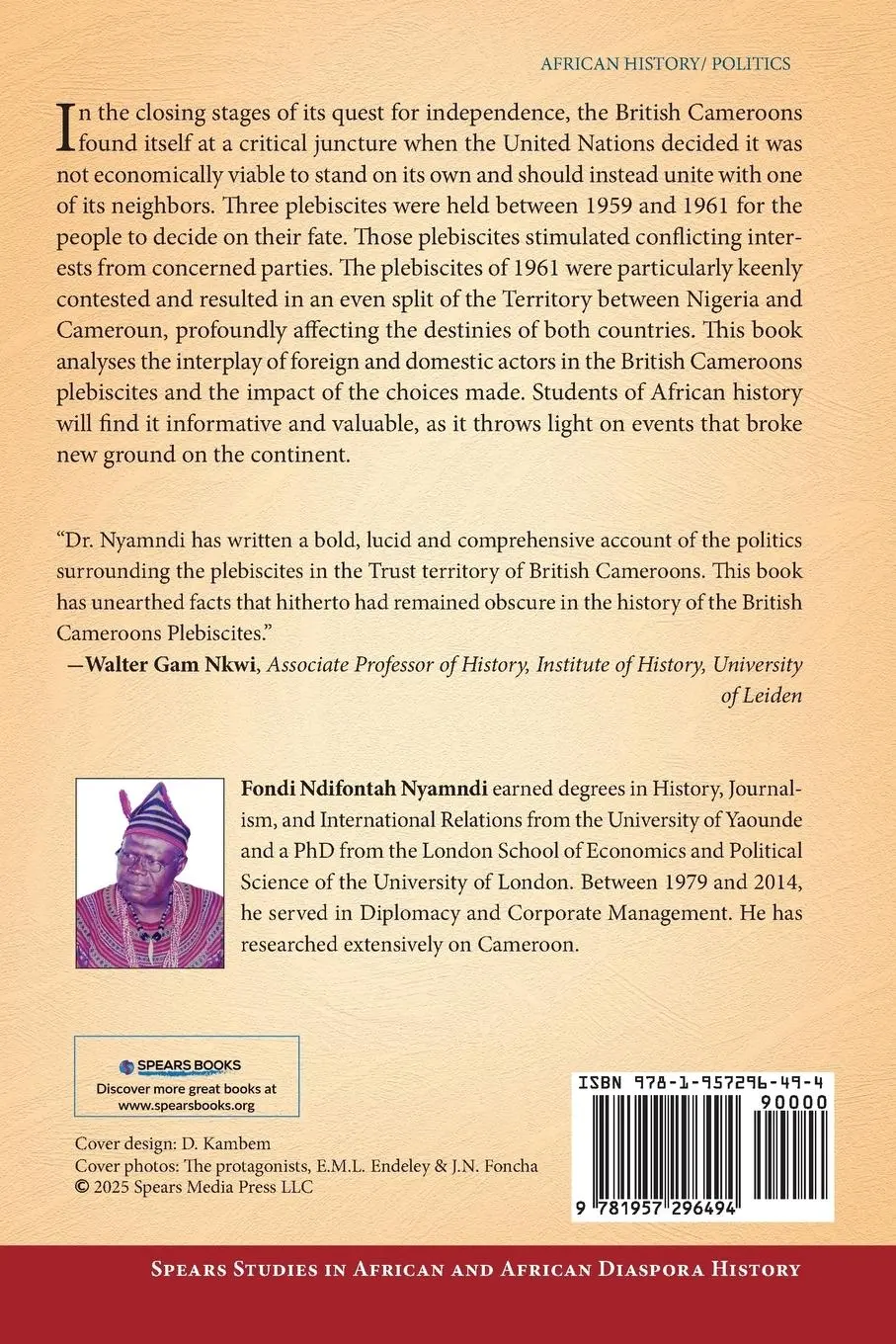 Rückseite: 9781957296494 | The Politics of the British Cameroons Plebiscites | Nyamndi | Buch