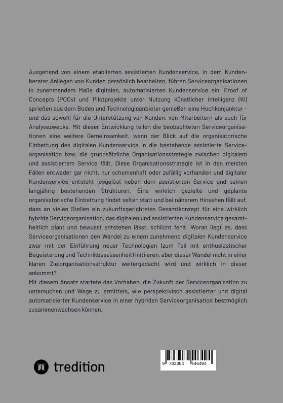 Rückseite: 9783384546494 | Die Zukunft der Serviceorganisation | Henning Ahlert | Taschenbuch