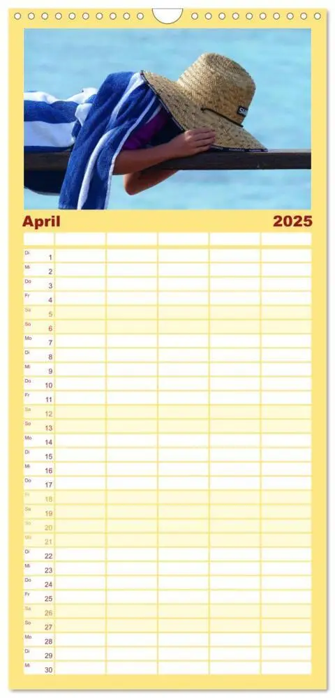 Bild: 9783457106594 | Familienplaner 2025 - Buntes Strandleben mit 5 Spalten...