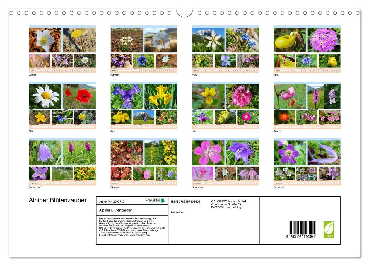 Bild: 9783457896594 | Alpiner Blütenzauber (Wandkalender 2026 DIN A3 quer), CALVENDO...
