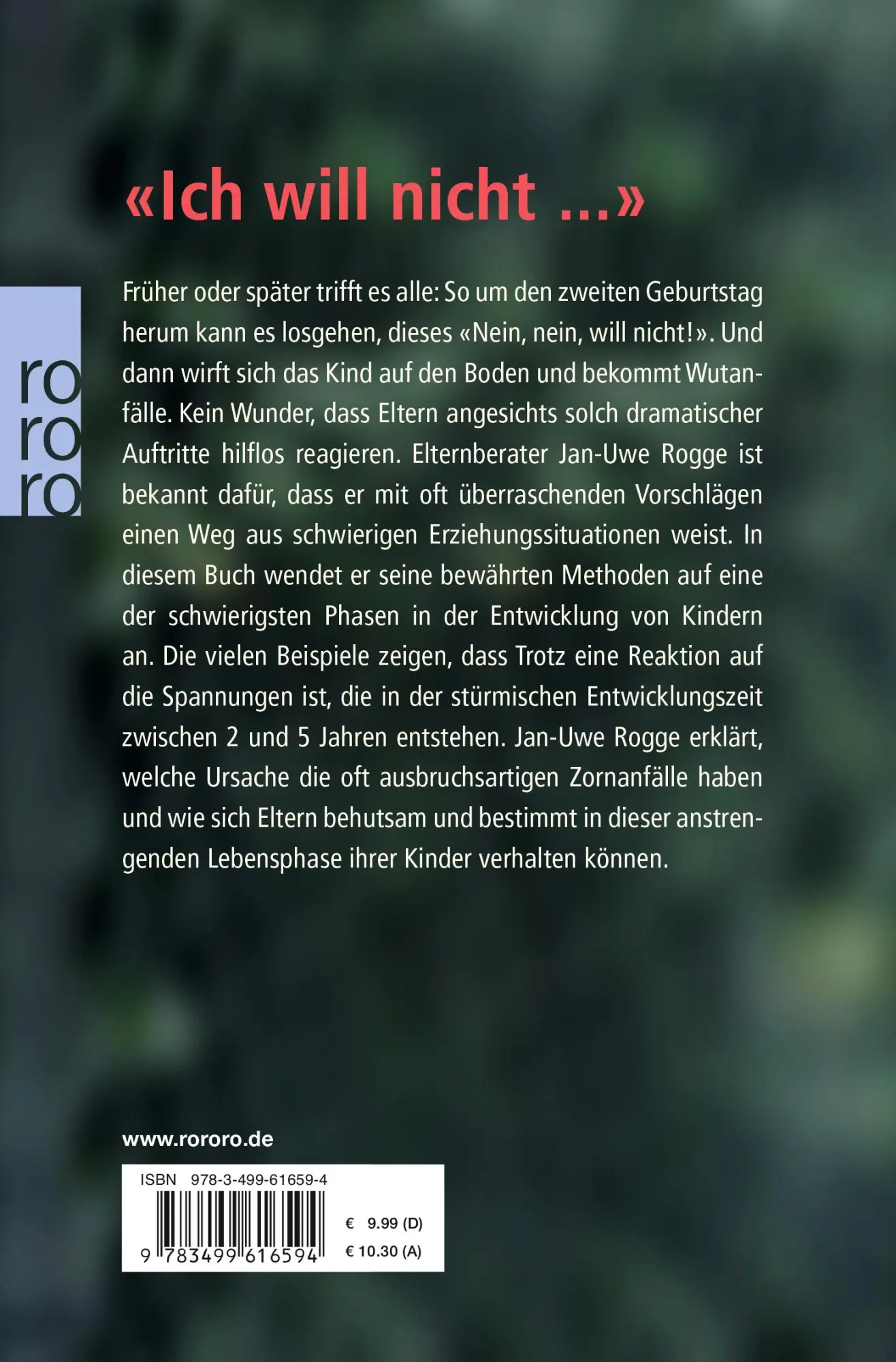 Rückseite: 9783499616594 | Wenn Kinder trotzen | Jan-Uwe Rogge | Taschenbuch | 219 S. | Deutsch