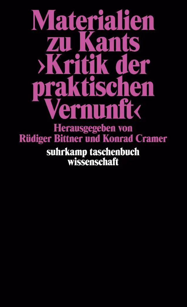 Cover: 9783518276594 | Materialien zu Kants 'Kritik der praktischen Vernunft' | Taschenbuch