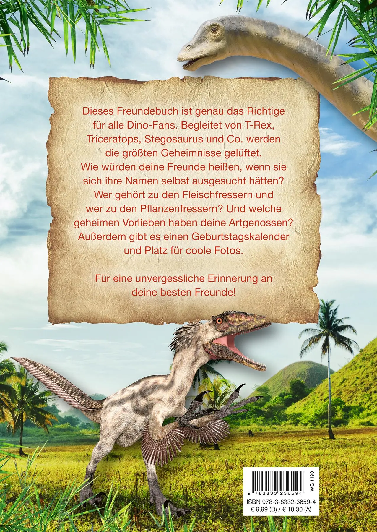 Rückseite: 9783833236594 | Dinosaurier: Freundebuch | Panini | Buch | 72 S. | Deutsch | 2018