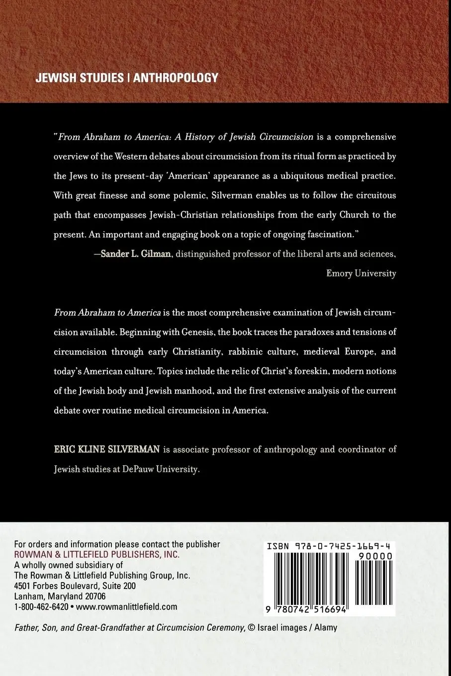 Rückseite: 9780742516694 | From Abraham to America | A History of Jewish Circumcision | Silverman