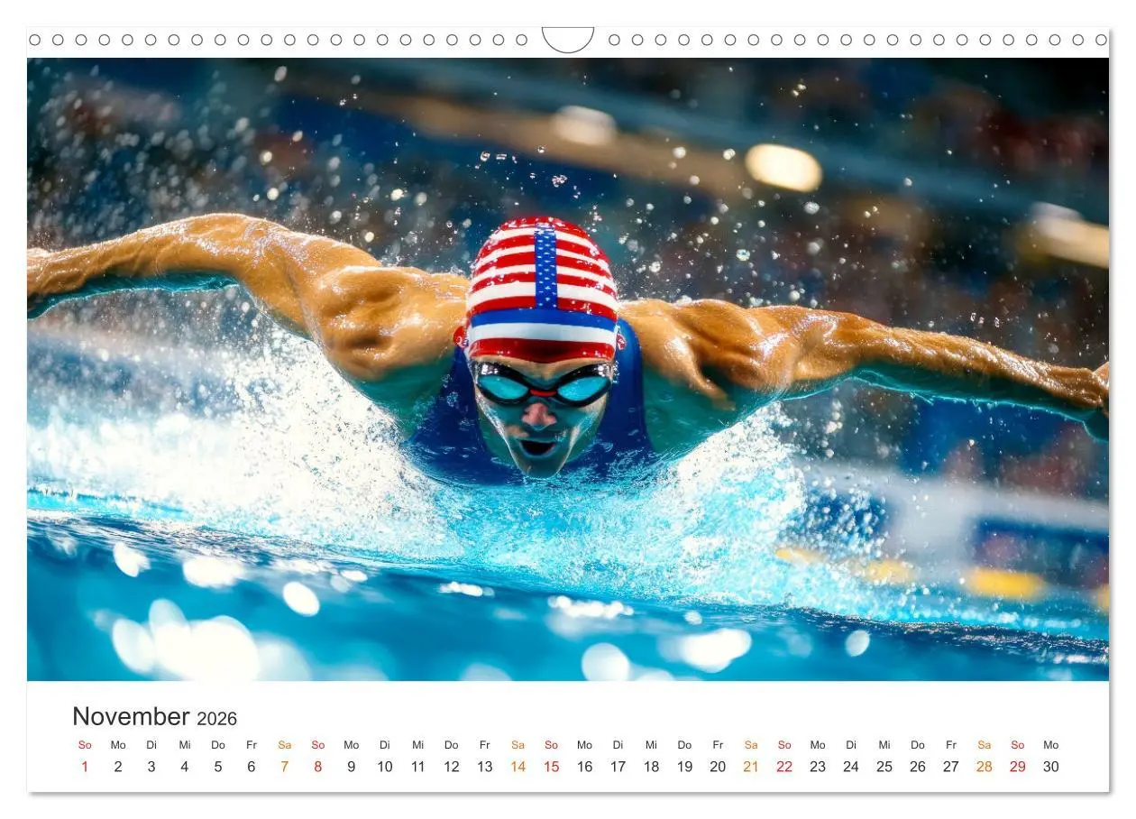 Bild: 9783457266694 | Schwimmen - Bahn für Bahn (Wandkalender 2026 DIN A3 quer), CALVENDO...