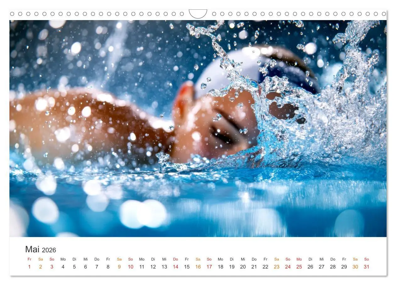 Bild: 9783457266694 | Schwimmen - Bahn für Bahn (Wandkalender 2026 DIN A3 quer), CALVENDO...