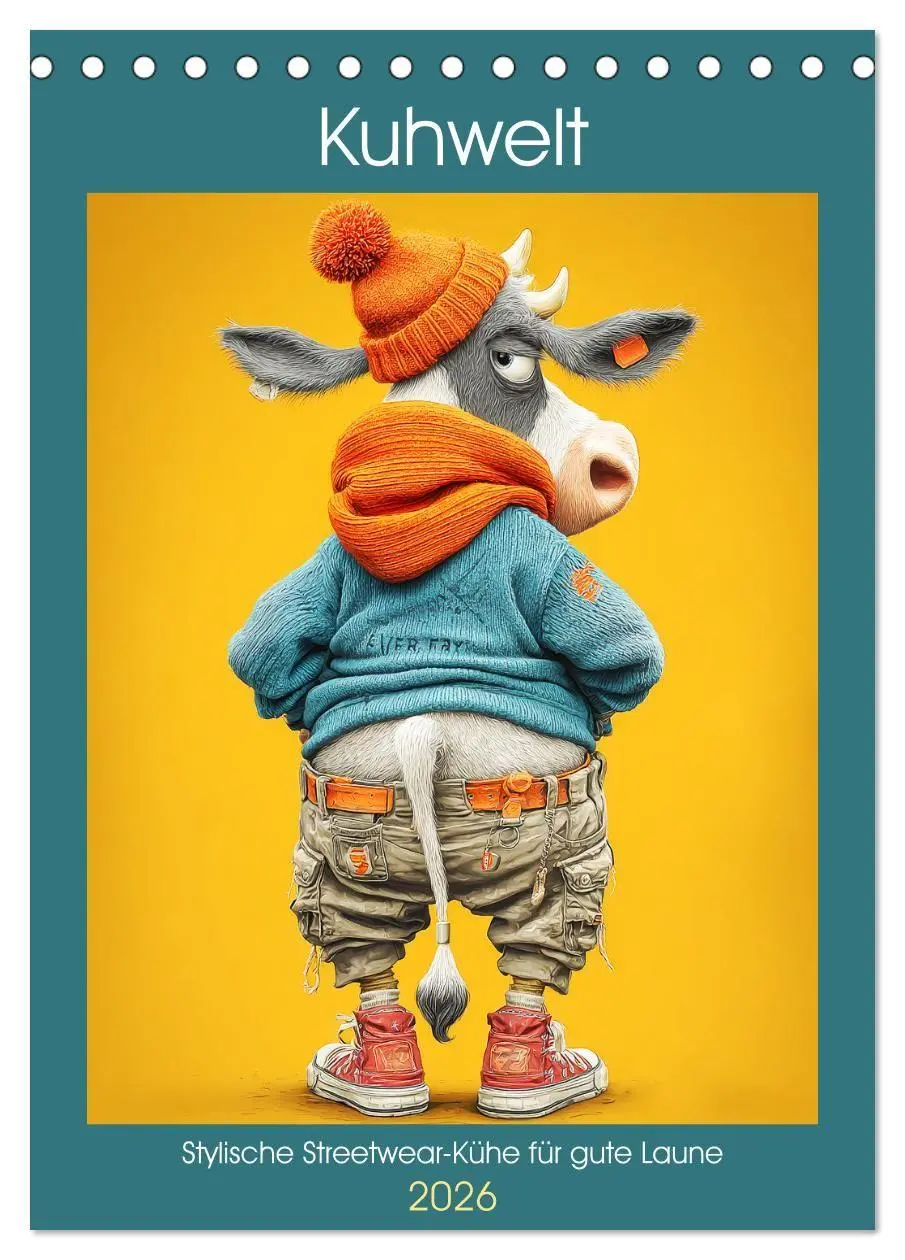Cover: 9783516736694 | Kuhwelt. Stylische Streetwear-Kühe für gute Laune (Tischkalender...