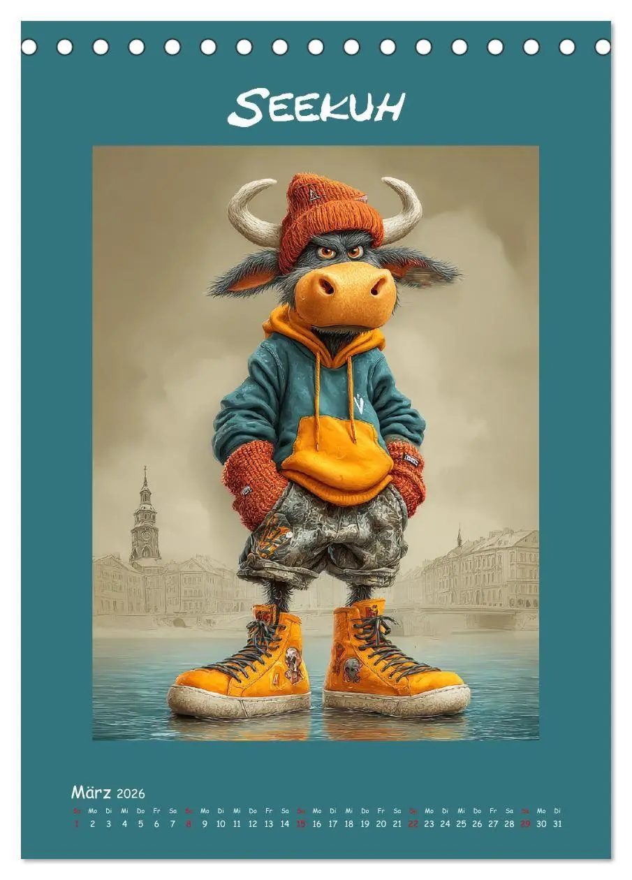 Bild: 9783516736694 | Kuhwelt. Stylische Streetwear-Kühe für gute Laune (Tischkalender...