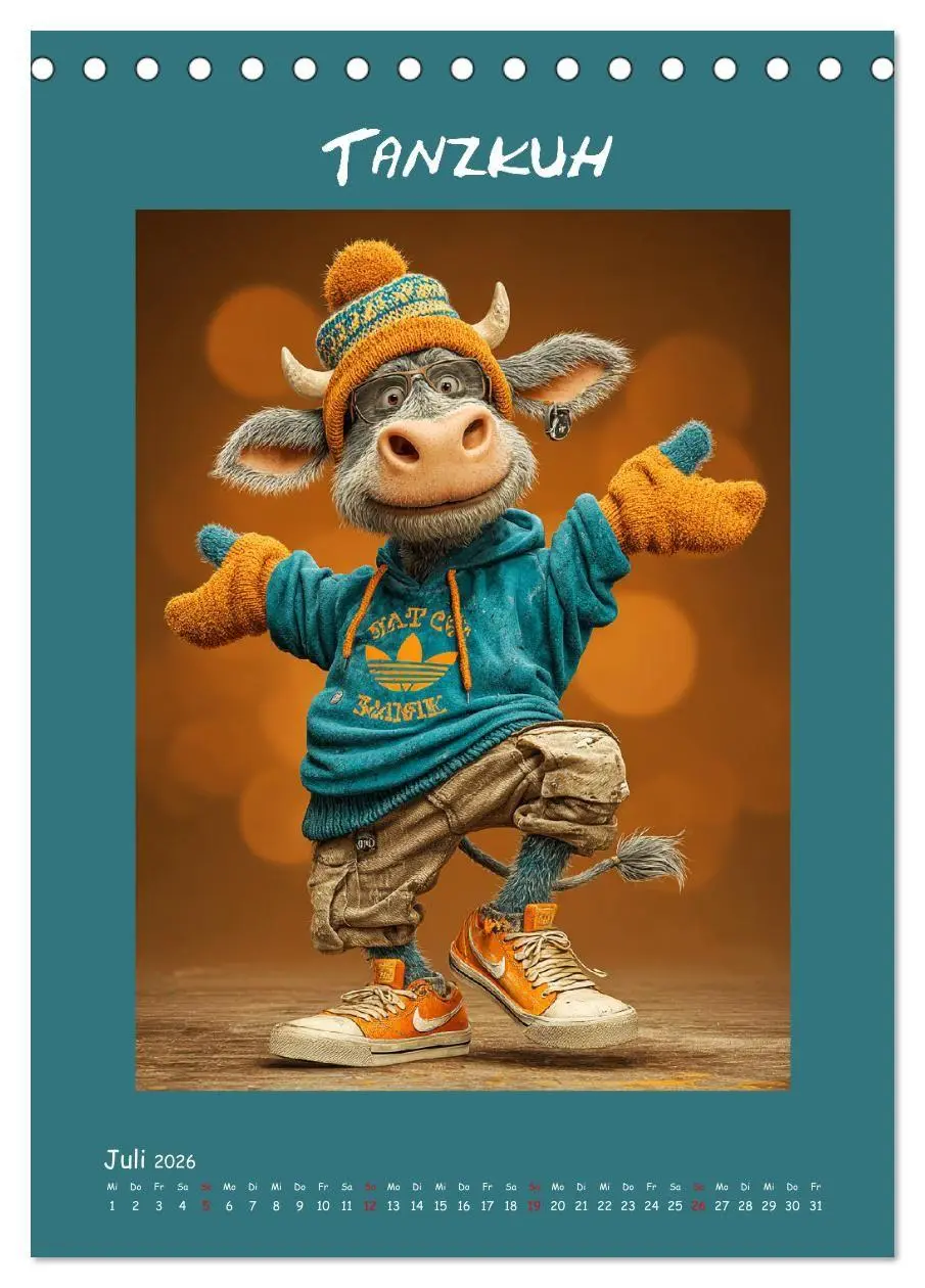 Bild: 9783516736694 | Kuhwelt. Stylische Streetwear-Kühe für gute Laune (Tischkalender...