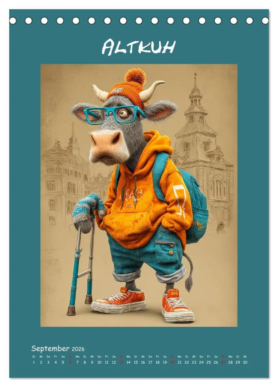 Bild: 9783516736694 | Kuhwelt. Stylische Streetwear-Kühe für gute Laune (Tischkalender...