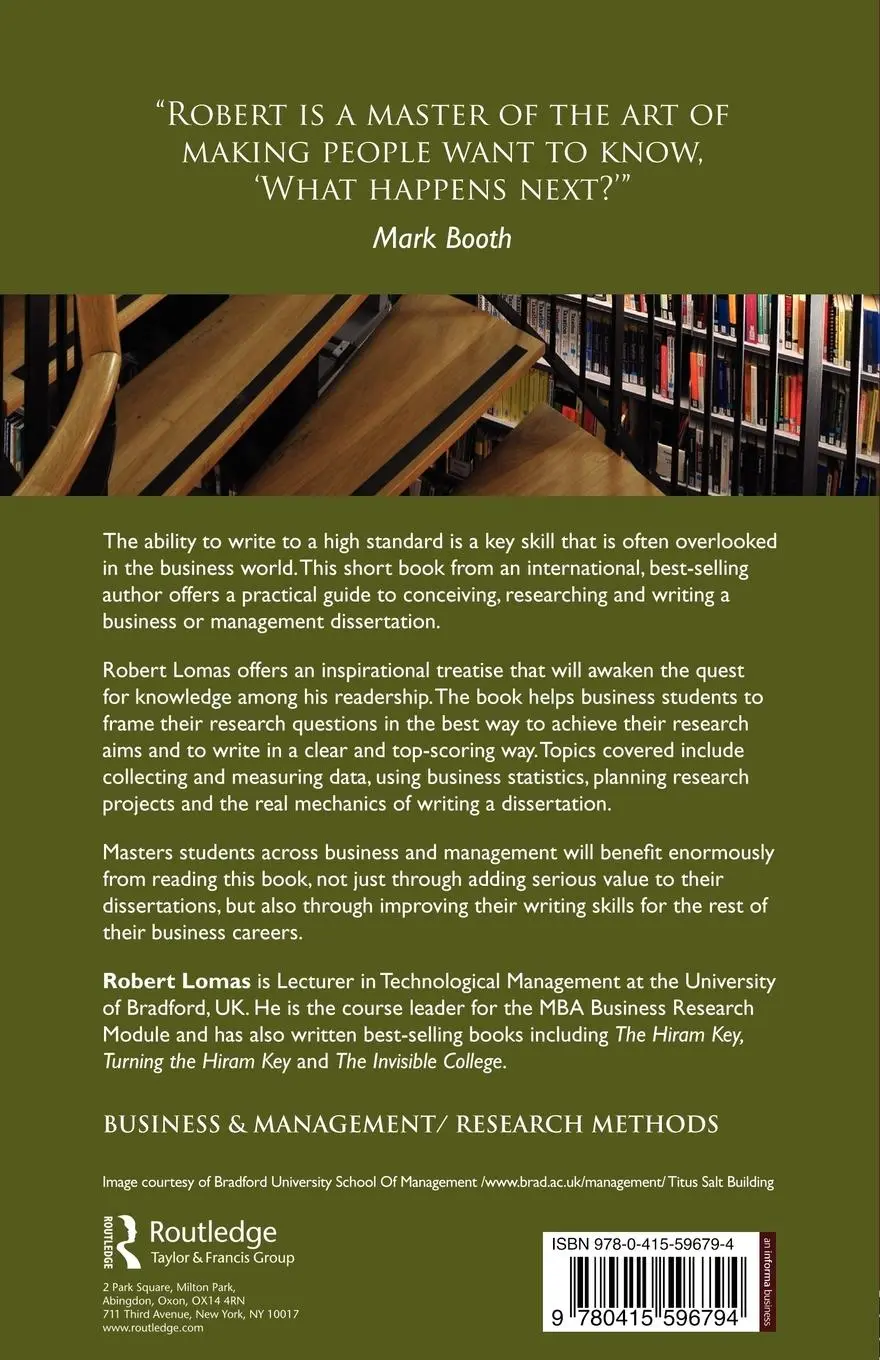 Rückseite: 9780415596794 | Mastering Your Business Dissertation | Robert Lomas | Taschenbuch