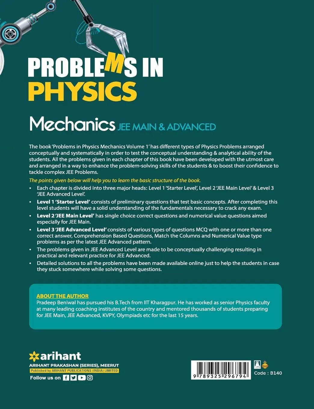 Rückseite: 9789325296794 | Problems In Physics Mechanics JEE Main and Advanced | Pradeep Beniwal