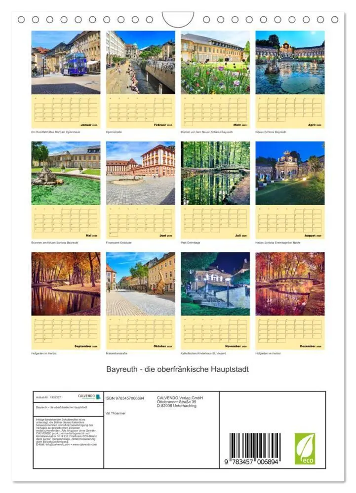 Bild: 9783457006894 | Bayreuth - die oberfränkische Hauptstadt (Wandkalender 2025 DIN A4...