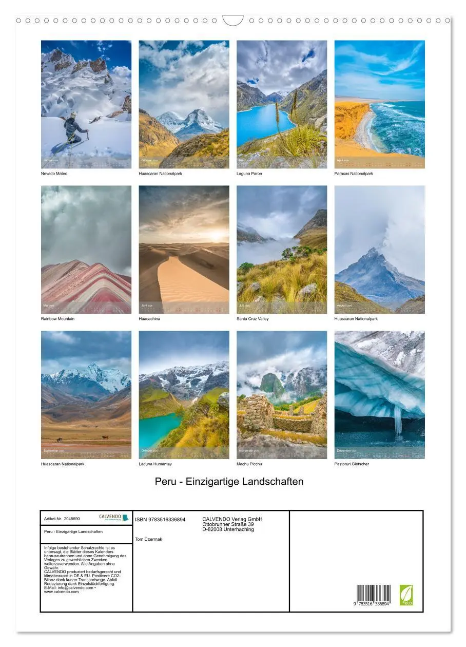 Bild: 9783516336894 | Peru - Einzigartige Landschaften (Wandkalender 2026 DIN A2 hoch),...