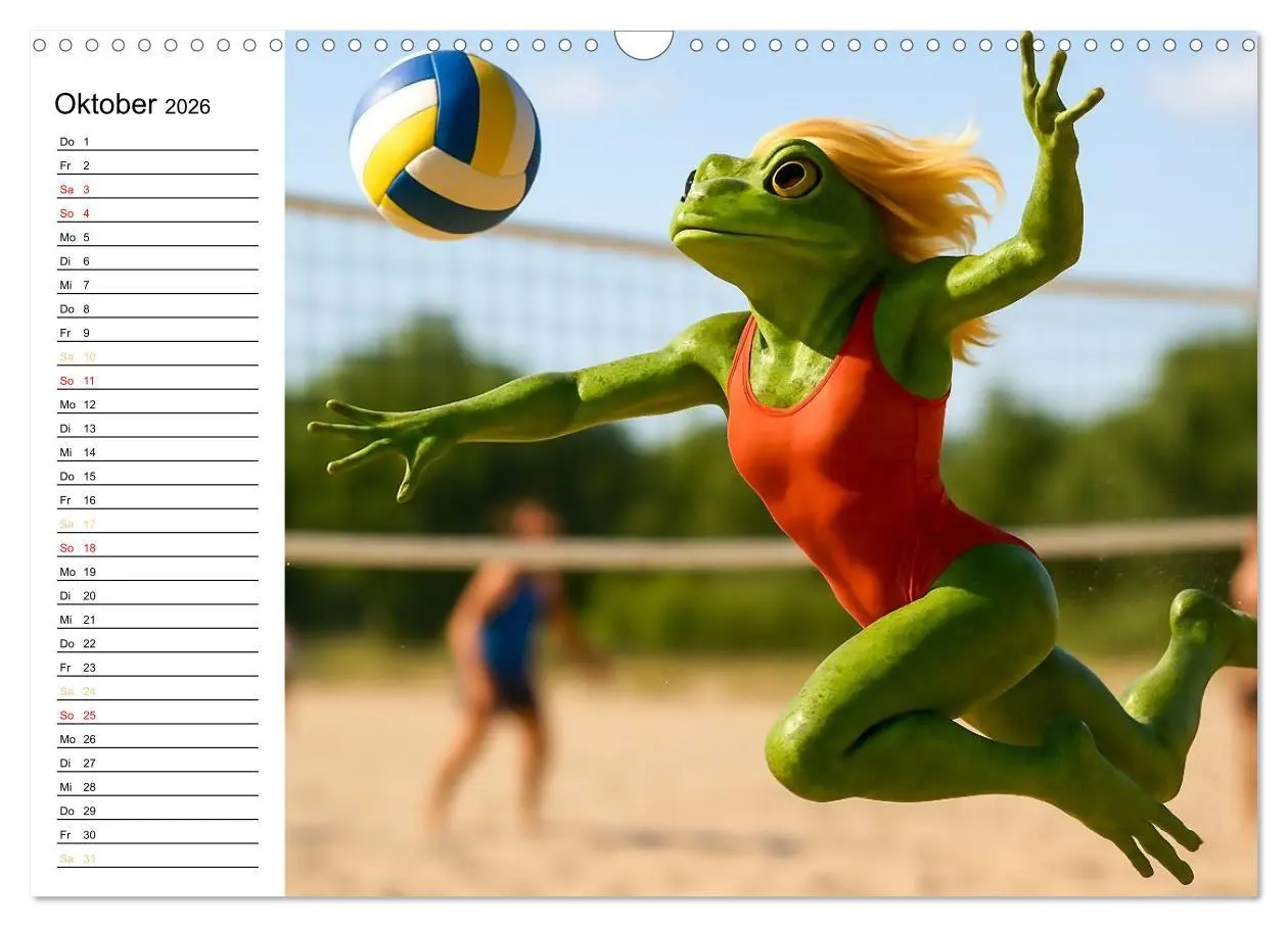 Bild: 9783516716894 | Frosch am Strand - Sommer, Sonne, grüne Haut (Wandkalender 2026 DIN...