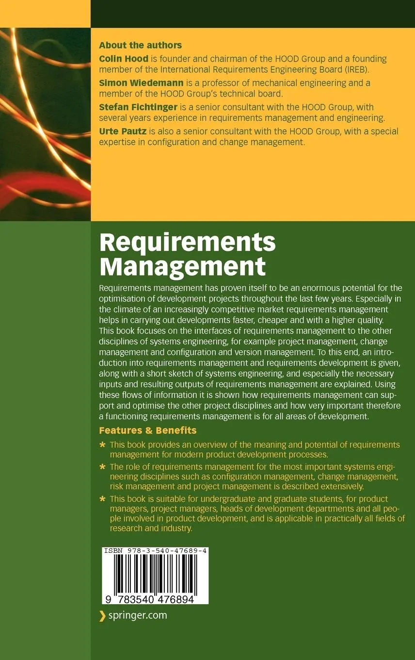 Rückseite: 9783540476894 | Requirements Management | Colin Hood (u. a.) | Buch | xii | Englisch