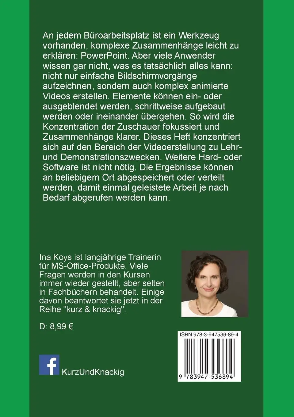 Rückseite: 9783947536894 | Erklärvideos | erstellen mit PowerPoint 365 und 2021 | Koys Ina | Buch