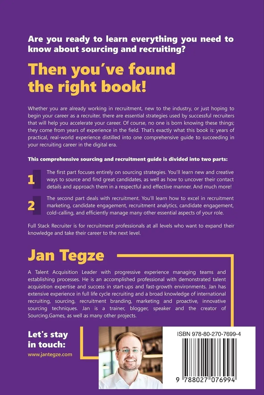 Rückseite: 9788027076994 | Full Stack Recruiter | The Ultimate Edition | Jan Tegze | Taschenbuch