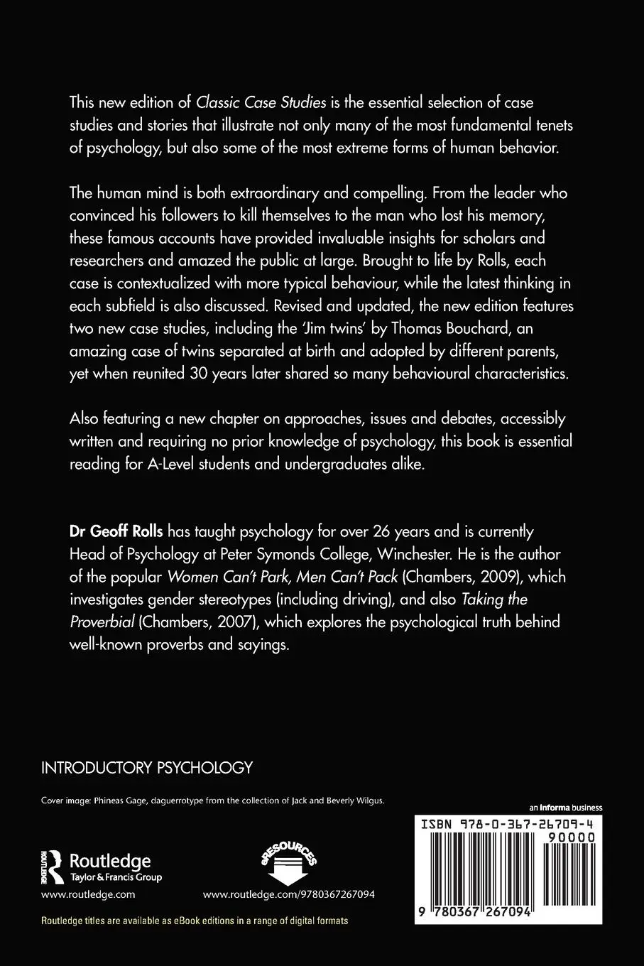 Rückseite: 9780367267094 | Classic Case Studies in Psychology | Fourth Edition | Geoff Rolls