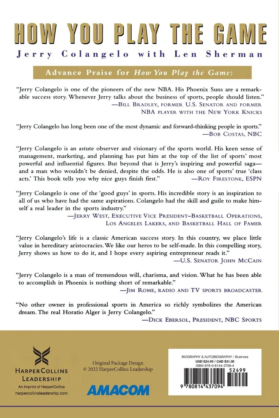 Rückseite: 9780814437094 | How You Play the Game | Jerry Colangelo (u. a.) | Taschenbuch | 1999